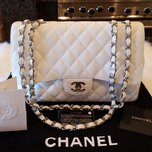 CHANEL Handbags - Chanel Quilted Caviar Leather Jumbo Flap Bag